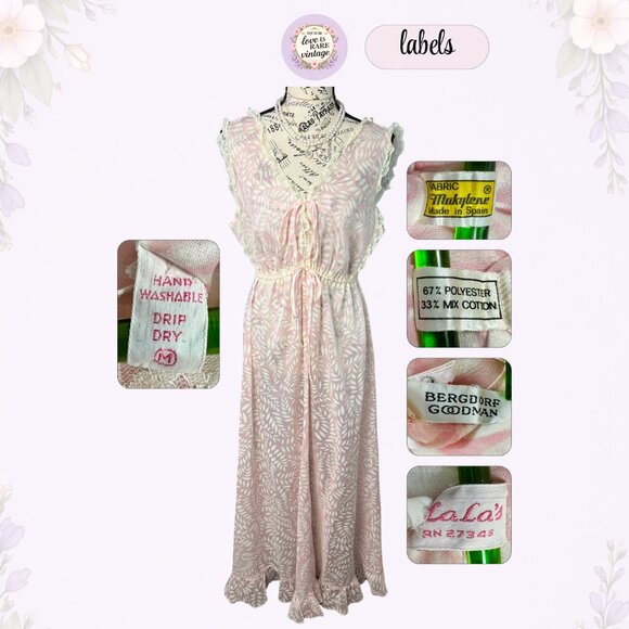 Vintage Floral Maxi Dress • 1960s Makylene Fabric • Spain • M - Picture 12 of 13